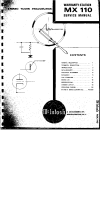 McIntosh MX-110 - Service manual